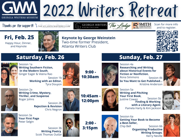 Georgia Writers Museum 2022 Writers Retreat Flyer
